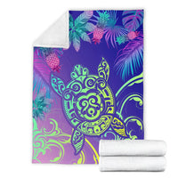 Hawaii Turtle Tropical Kanaka Maoli Premium Blanket - Yez Style - Polynesian Pride