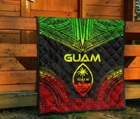 Guam Premium Quilt - Guam Coat Of Arms Polynesian Chief Reggae Version - Polynesian Pride