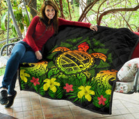 Hawaii Turtle Polynesian Reggae Premium Quilt - Kuly Style - Polynesian Pride