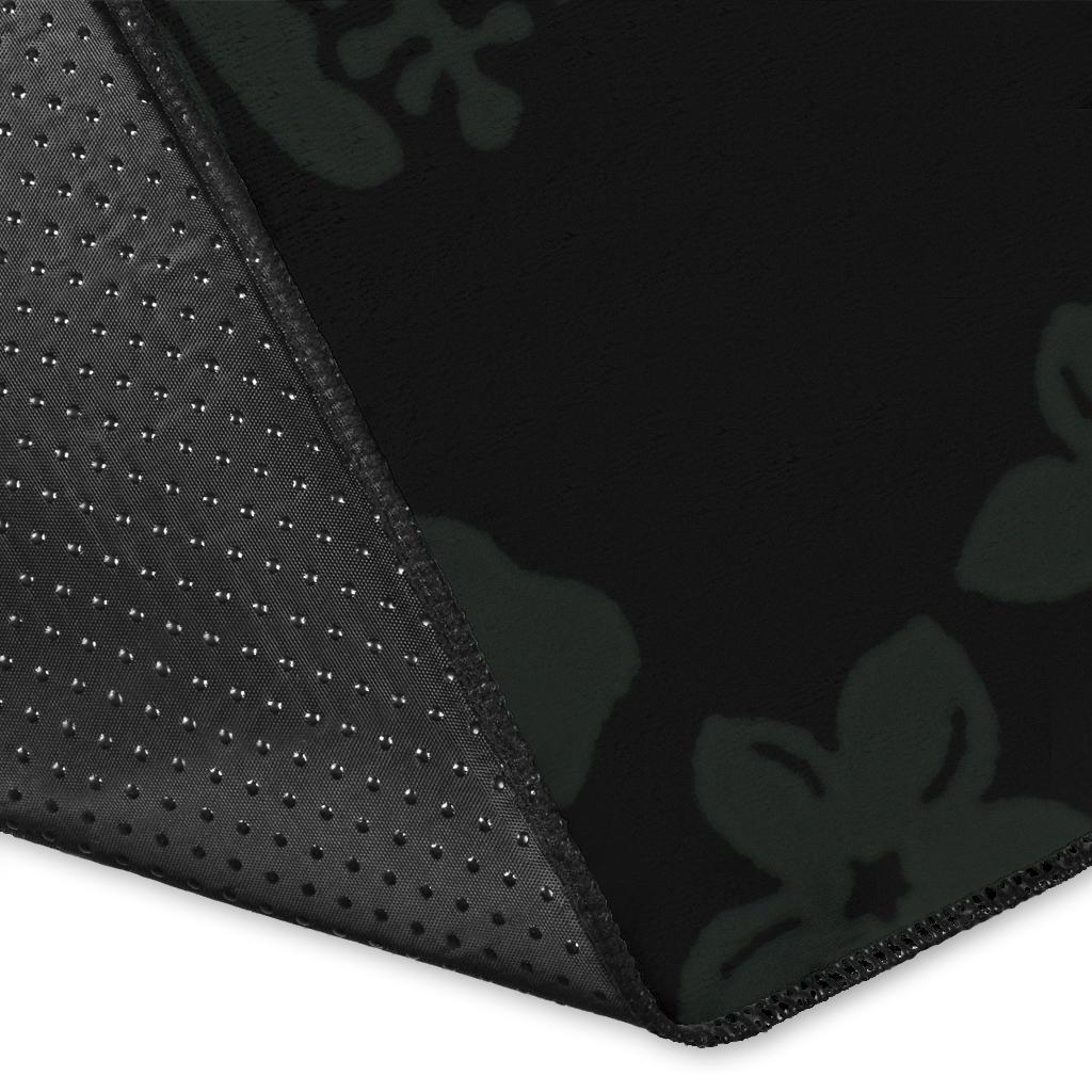 Hawaii Turtle Hibiscus Corner Map Polynesian Area Rug AH - Polynesian Pride