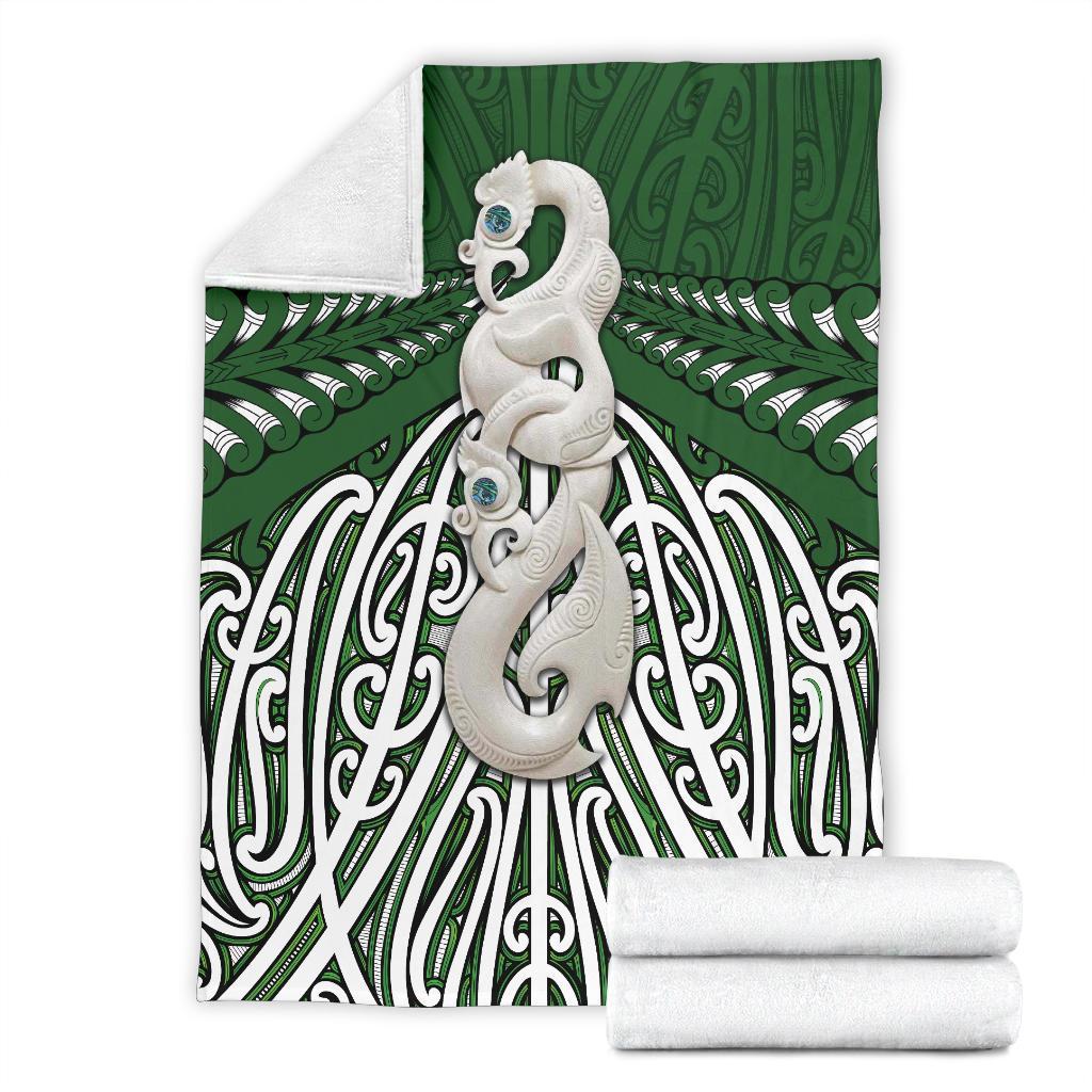 Maori Moko Tattoo Premium Blanket, Manaia Pounamu - Polynesian Pride