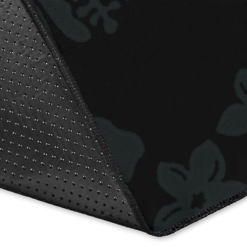 Hawaii Turtle Hibiscus Corner Map Polynesian Area Rug AH - Polynesian Pride