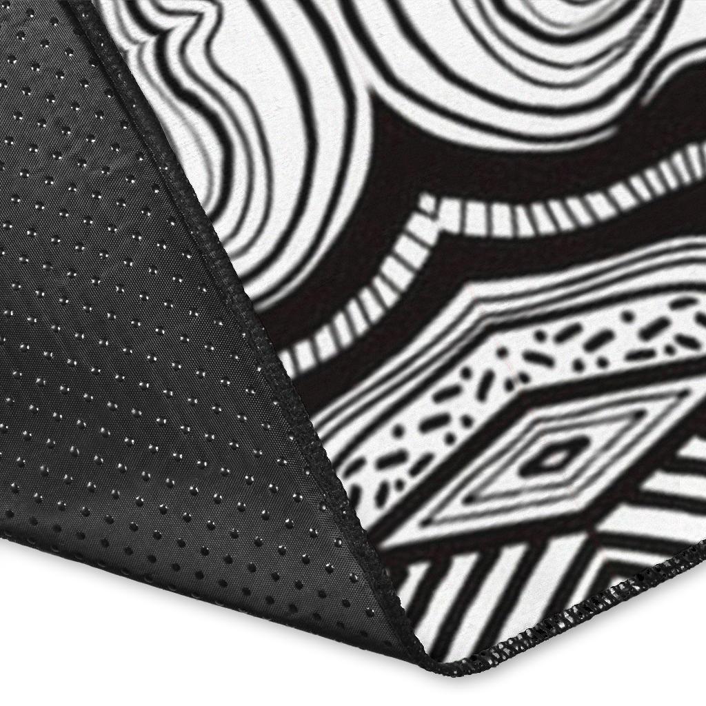 Polynesian Black And White Area Rug - Polynesian Pride