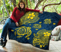 Hawaii Turtle Polynesian Premium Quilt - Kala Style - Polynesian Pride