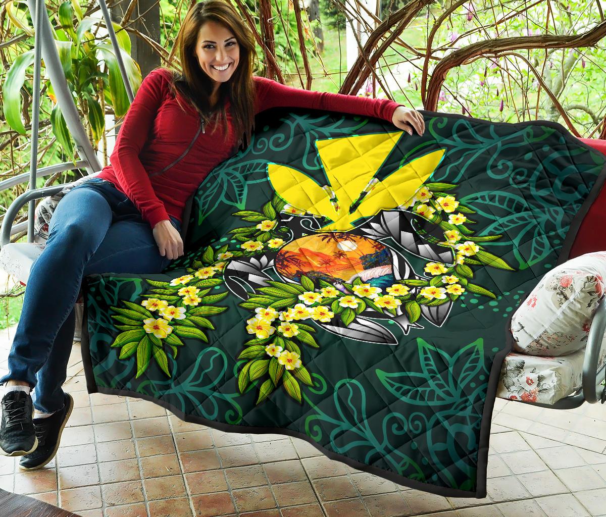 Polynesian Hawaii Premium Quilt - Ti Leaf Lei Turtle - Polynesian Pride