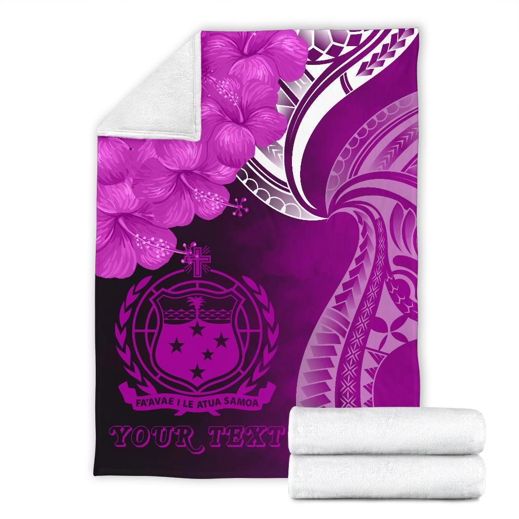 Samoa Custom Personalised Premium Blanket - Samoa Seal Wave Style (Pink) - Polynesian Pride