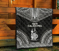 New Caledonia Premium Quilt - New Caledonia Coat Of Arms Polynesian Chief Black Version - Polynesian Pride