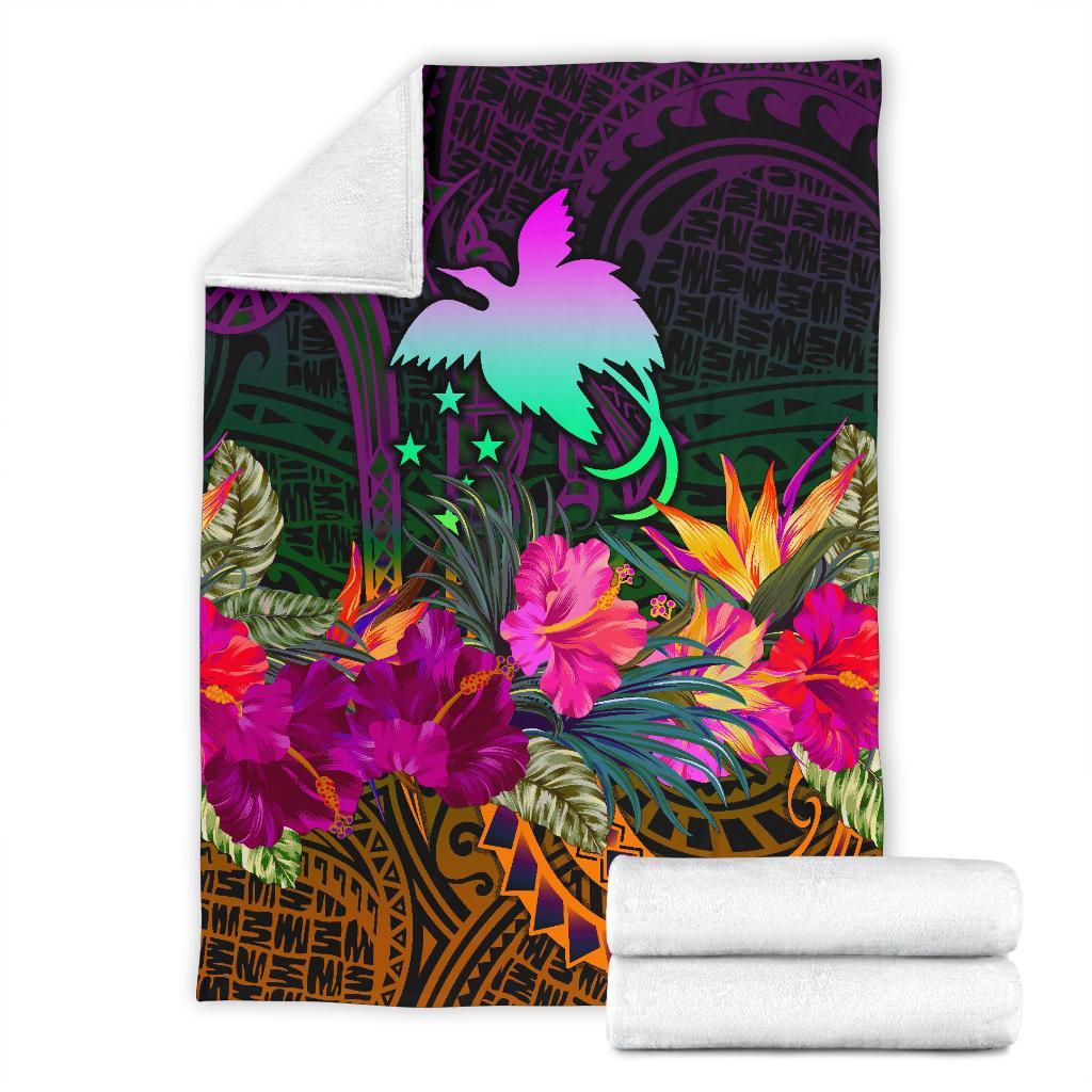 Papua New Guinea Premium Blanket - Summer Hibiscus - Polynesian Pride