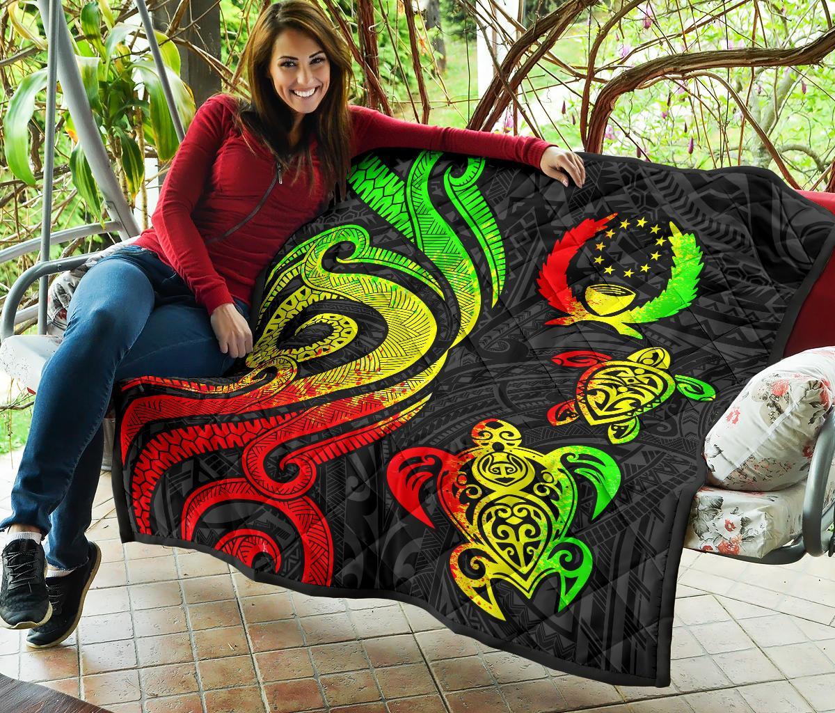 Pohnpei Premium Quilt - Reggae Tentacle Turtle - Polynesian Pride