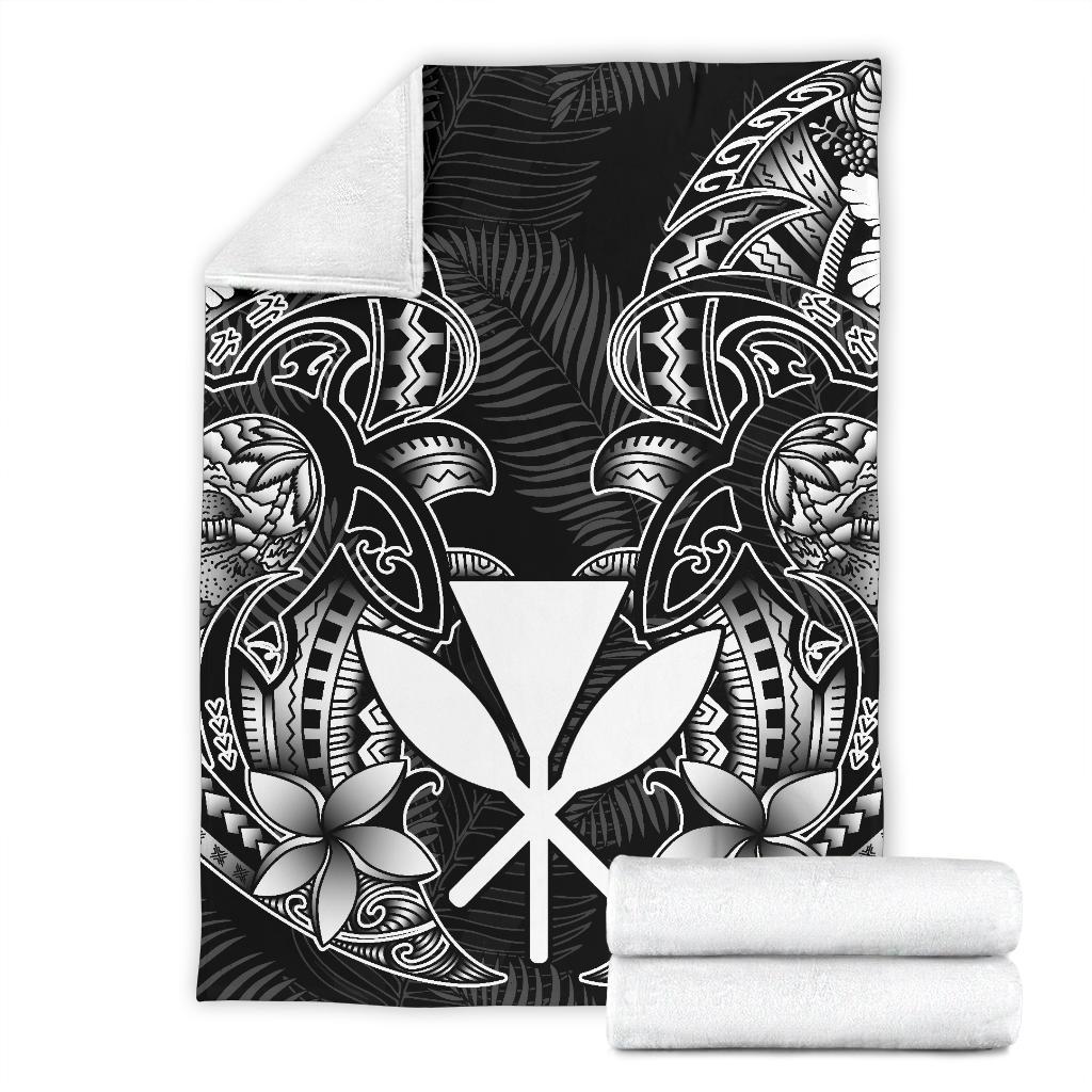 Polynesian Hawaii (Kanaka Maoli) Premium Blanket - White Turtle Homeland - Polynesian Pride