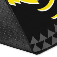 Papua New Guinea Personalised Area Rug - Flag With Polynesian Patterns (Black) - Polynesian Pride