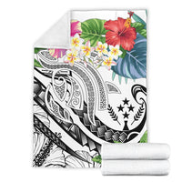 Kosrae Polynesian Premium Blanket - Summer Plumeria (White) - Polynesian Pride