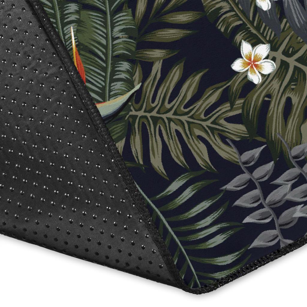 Tropical Leaves And Flowers In The Night Style Rug - Polynesian Pride