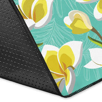 Tropical Plumeria Blue Rug - Polynesian Pride