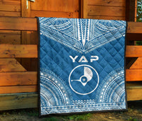 Yap Premium Quilt - Yap Flag Polynesian Chief BLue Version - Polynesian Pride