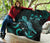 Fiji Polynesian Premium Quilt - Turtle With Blooming Hibiscus Turquoise - Polynesian Pride