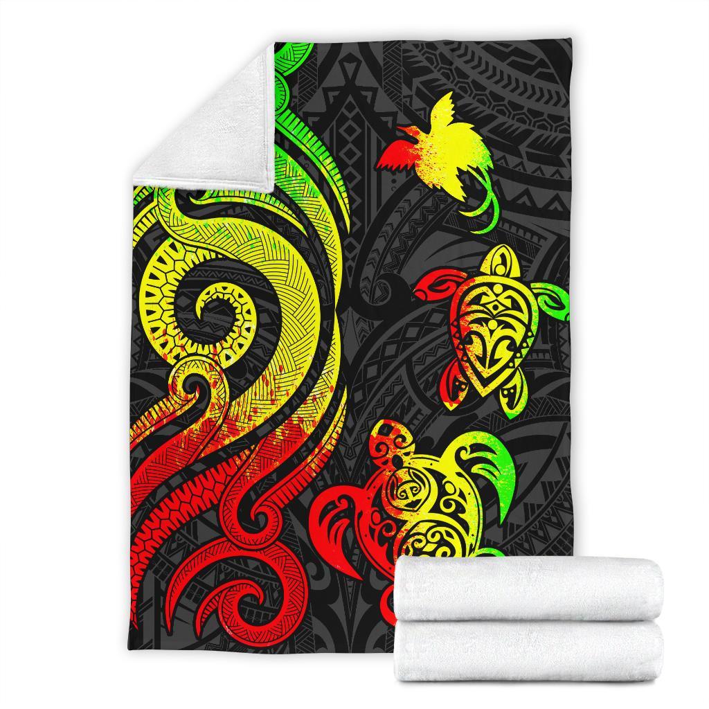 Papua New Guinea Premium Blanket - Reggae Tentacle Turtle - Polynesian Pride