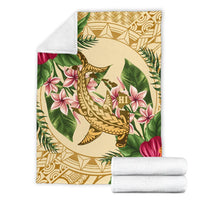 Hawaii Premium Blanket - Hammerhead Shark Premium Blanket Strong Pattern Hibiscus Plumeria AH - Polynesian Pride