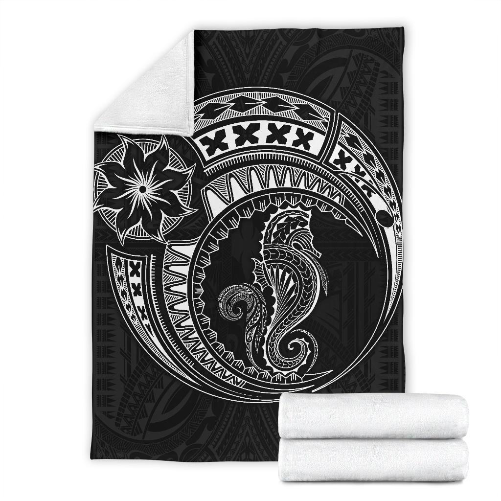 Seahorse Polynesian Blanket - Polynesian Tattoo Black - Polynesian Pride