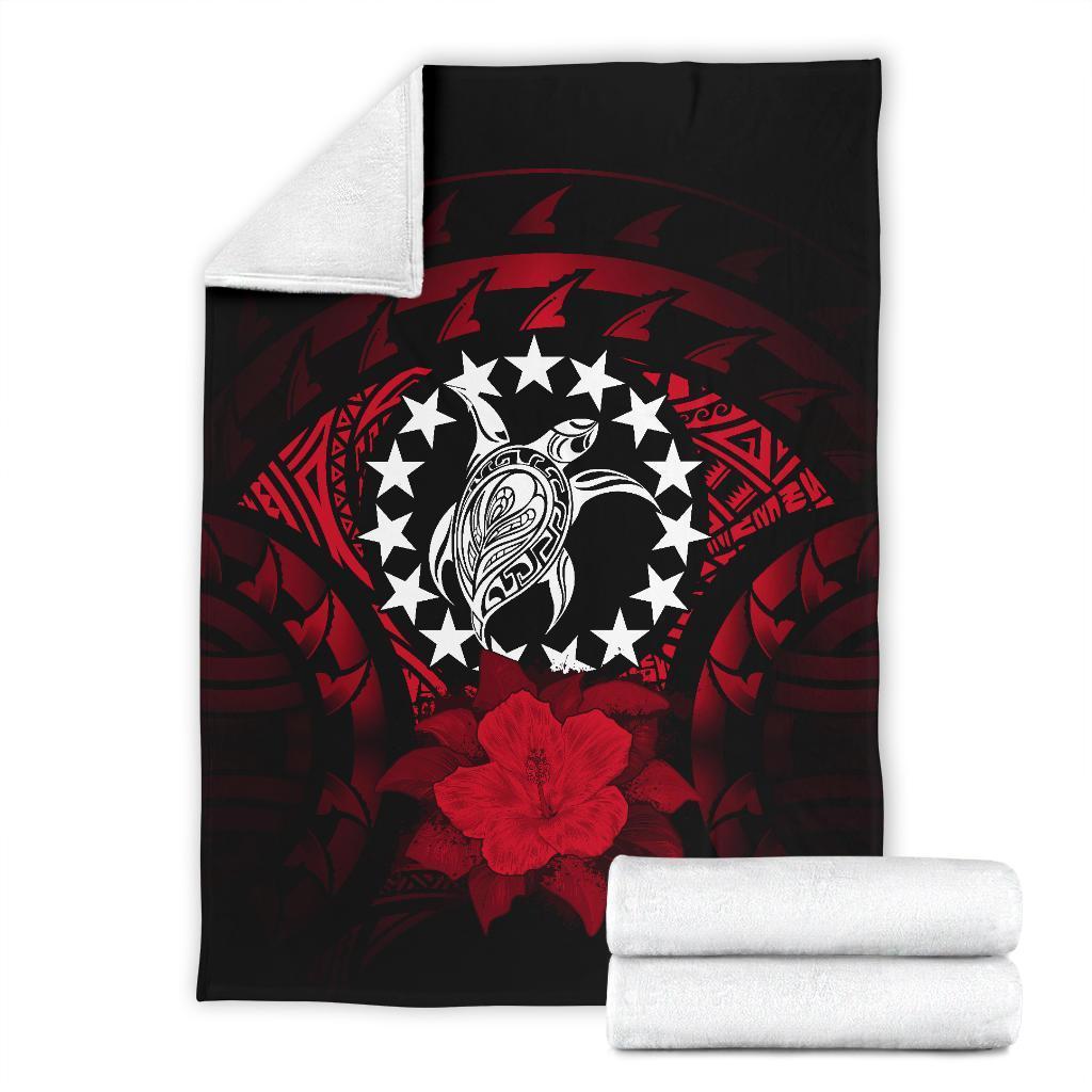 Cook Islands Premium Blanket - Red Hibiscus White - Polynesian Pride