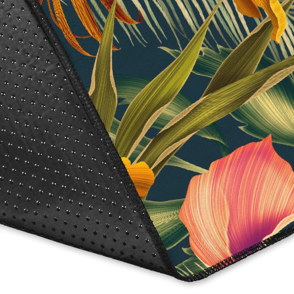 Seamless Tropical Flower Plant And Leaf Pattern Rug - Polynesian Pride