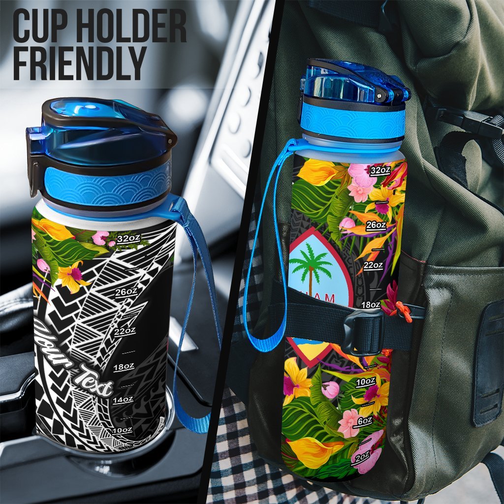 Guam Custom Personalised Hydro Tracking Bottle - Seal Spiral Polynesian Patterns - Polynesian Pride