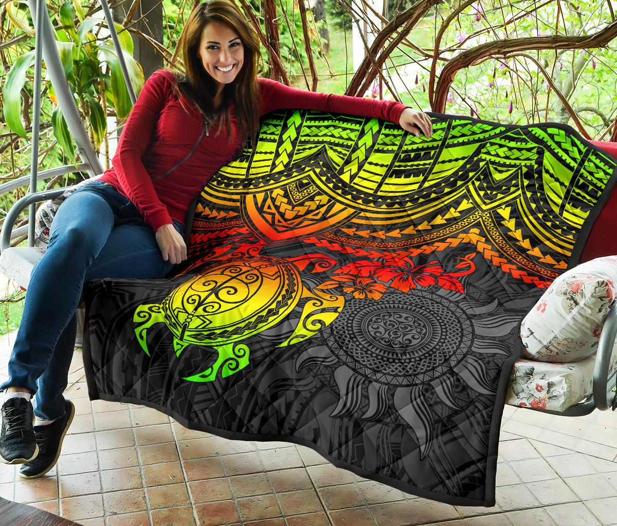 Polynesian Premium Quilt - Polynesian Reggae Turtle - Polynesian Pride