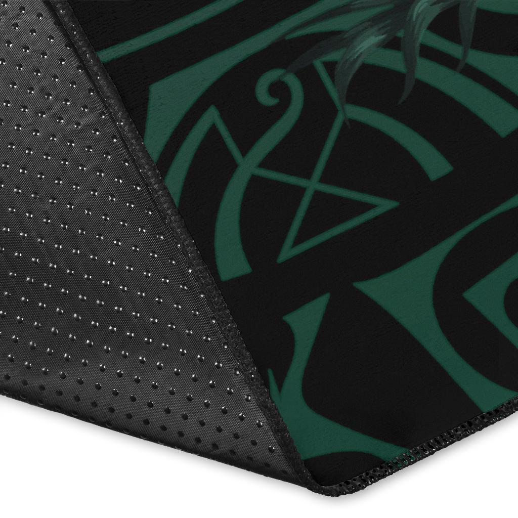 hawaii Rug - Turtle Strong Pattern Hibiscus Plumeria Turquoise AH - Polynesian Pride