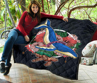 Hawaii Premium Quilt - Hibiscus Whale Turtle - Polynesian Pride