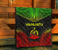 Vanuatu Premium Quilt - Vanuatu Coat Of Arms Polynesian Chief Reggae Version - Polynesian Pride