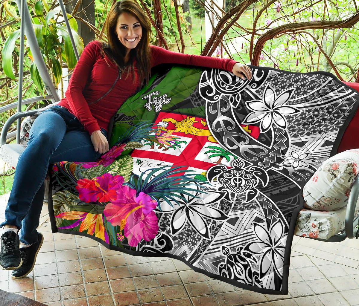 Fiji Premium Quilt - Turtle Plumeria Banana Leaf - Polynesian Pride