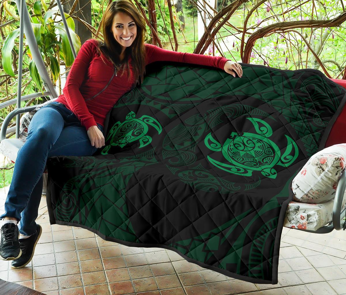 Hawaii Polynesian Turtle Premium Quilt Green - Polynesian Pride