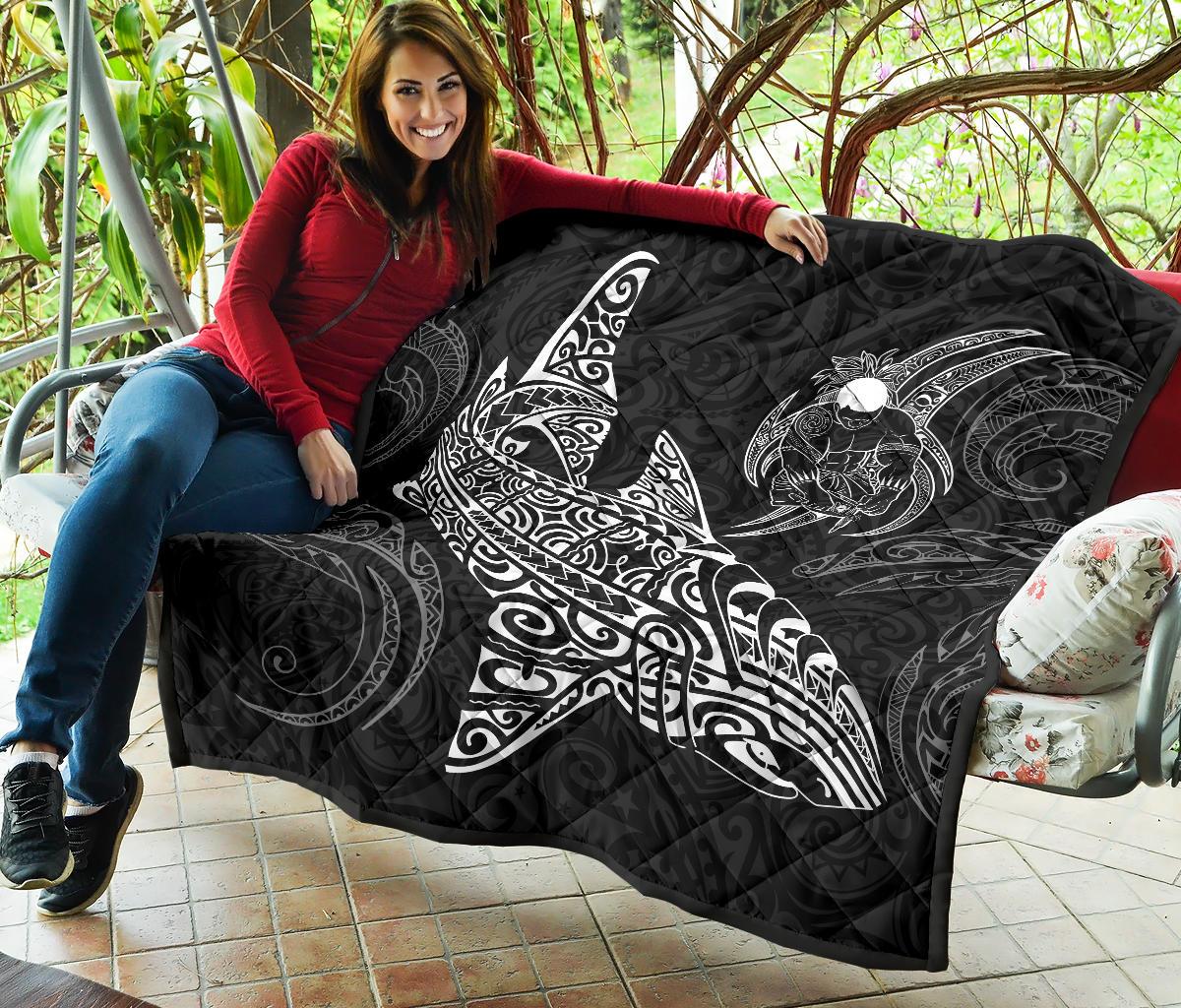 Polynesian Quilt - Polynesian White Shark Warrior Tattoo - Polynesian Pride