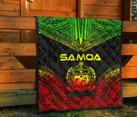 Samoa Premium Quilt - Samoa Coat Of Arms Polynesian Chief Reggae Version - Polynesian Pride