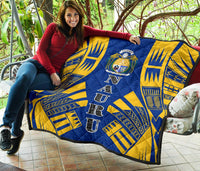 Nauru Premium Quilt - Nauru Coat Of Arms Polynesian Yellow Tattoo - Polynesian Pride