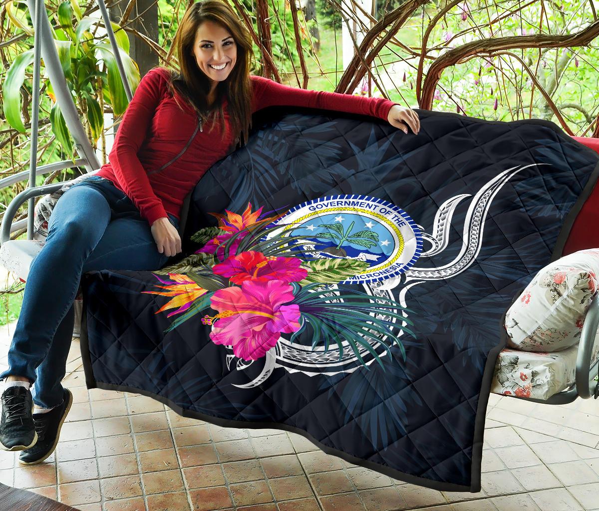 Federated States of Micronesia Premium Quilt - Tropical Flower - Polynesian Pride