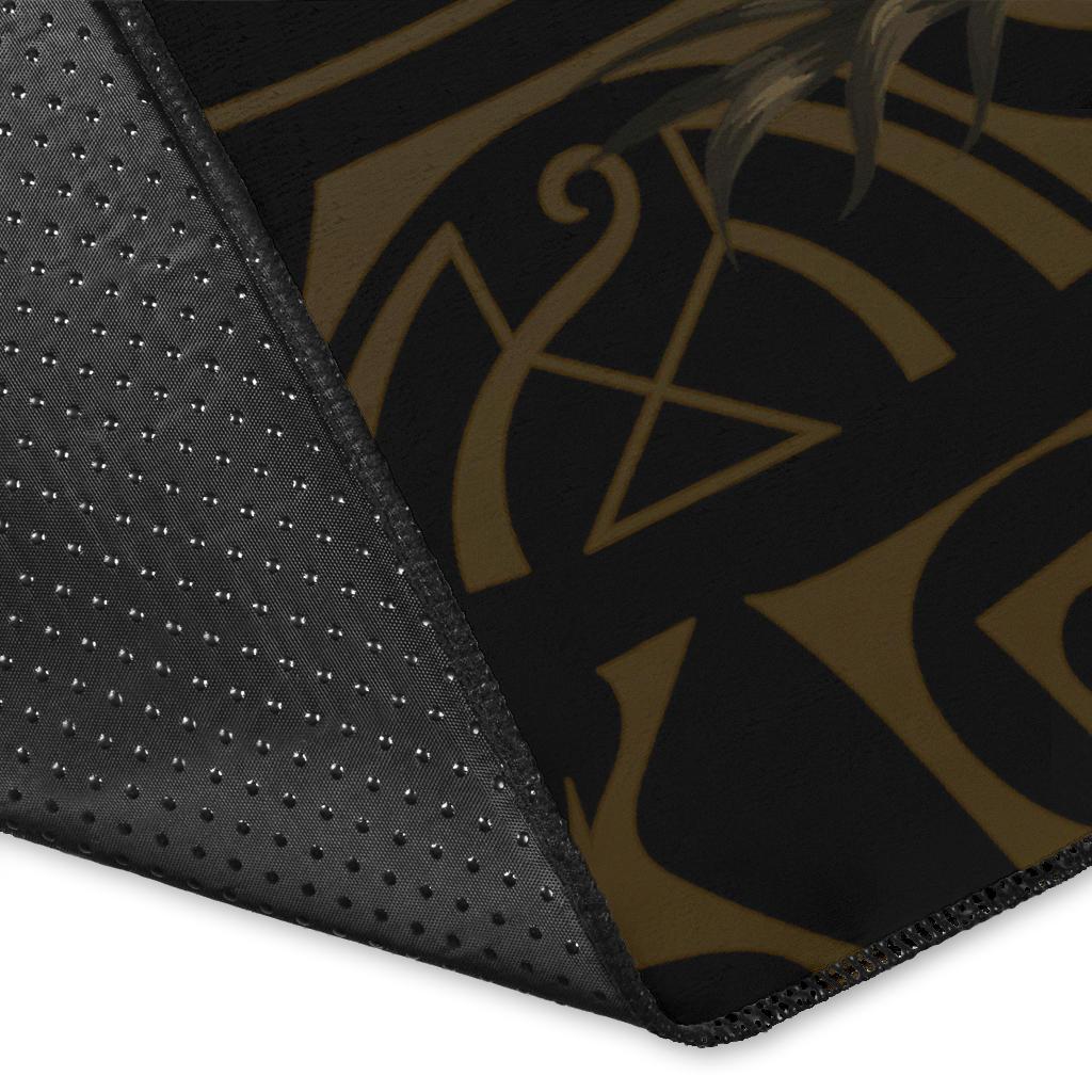 hawaii Rug - Turtle Strong Pattern Hibiscus Plumeria Gold AH - Polynesian Pride