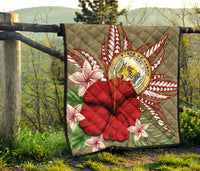 Hawaii Polynesian Coat Of Arm Tropical Premium Quilt - AH - Polynesian Pride