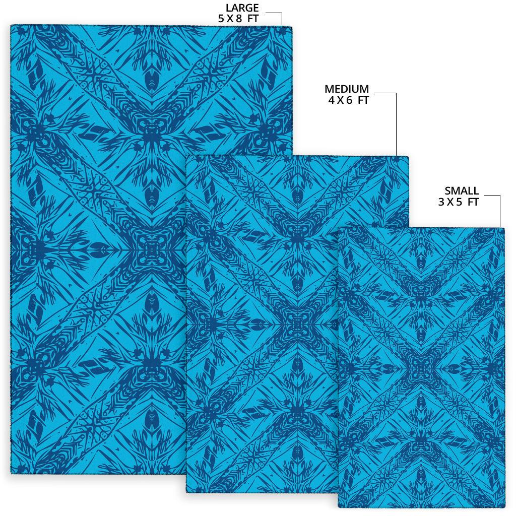 Polynesian Blue Dark Color Area Rug - Polynesian Pride