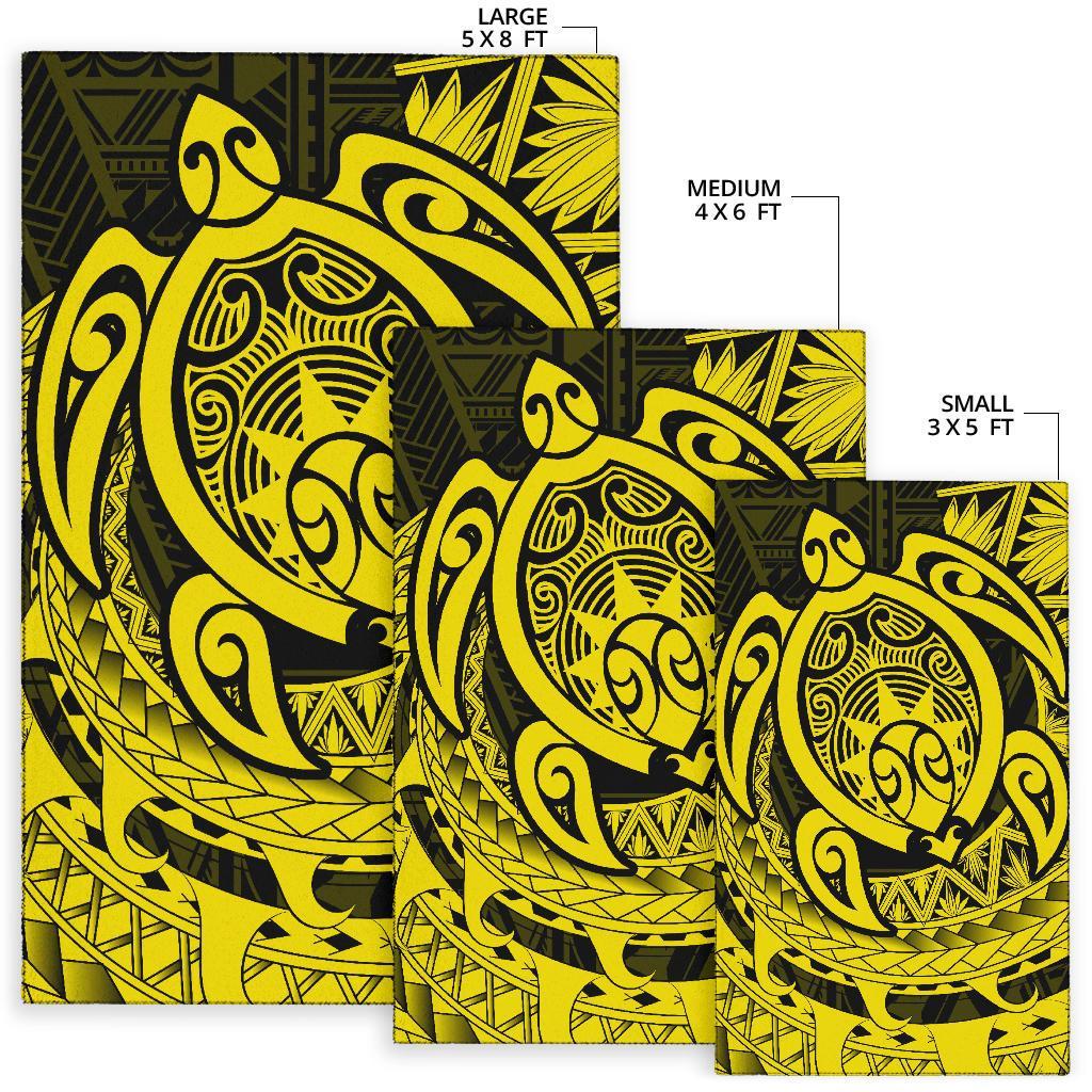 Hawaii Polynesian Turtle Rug - Yellow - Polynesian Pride