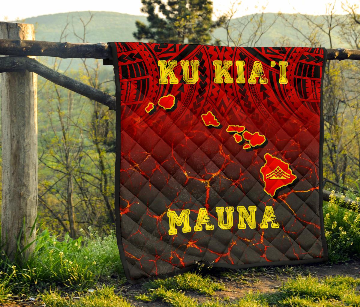 Hawaii Quilt - Premium Quilt - Protect Mauna Kea Map - Polynesian Pride