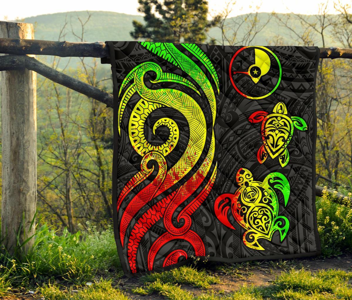 Yap Micronesian Premium Quilt - Reggae Tentacle Turtle - Polynesian Pride
