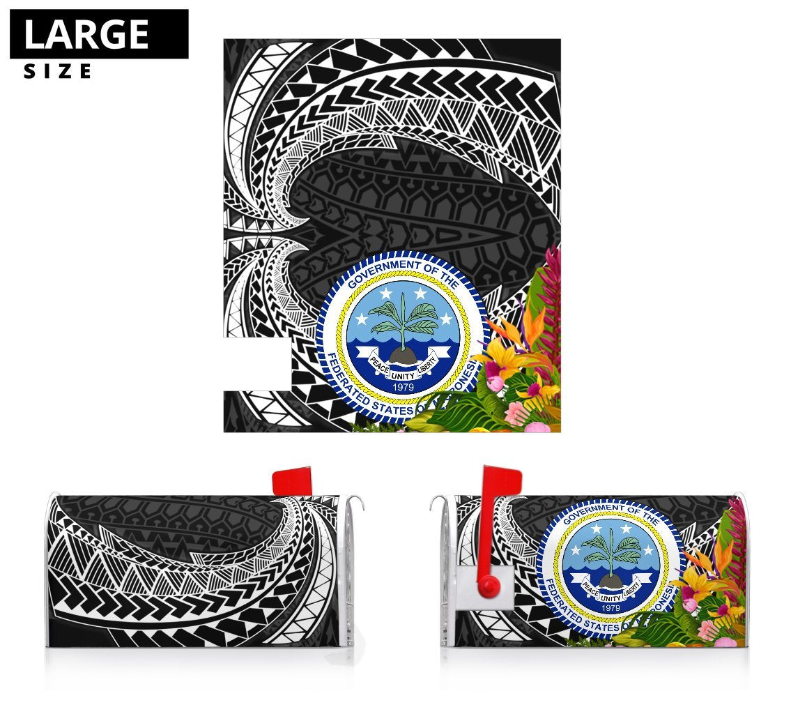 Federated States of Micronesia Mailbox Cover - Tropical Flowers Style - Polynesian Pride
