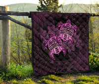 Hawaii Premium Quilt - Turtle Strong Pattern Hibiscus Plumeria Pink AH - Polynesian Pride