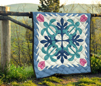 Hawaiian Turtle Pattern Premium Quilt - Pastel - Argu Style - AH - Polynesian Pride