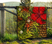 Hawaii Lauhala Hibiscus Polynesian Tropical Reggae Premium Quilt - Wake Style - AH - Polynesian Pride