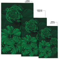 Hawaiian Map Hibiscus Flowers Vintage Polynesian Rug AH - Polynesian Pride