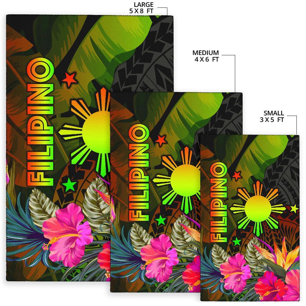 The Philippines Polynesian Area Rug - Hibiscus and Banana Leaves - Polynesian Pride