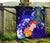 Federated States of Micronesia Premium Quilts - Humpback Whale with Tropical Flowers (Blue) - Polynesian Pride