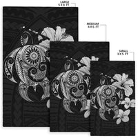 Hibiscus Plumeria Mix Polynesian Turtle Area Rug AH - Polynesian Pride